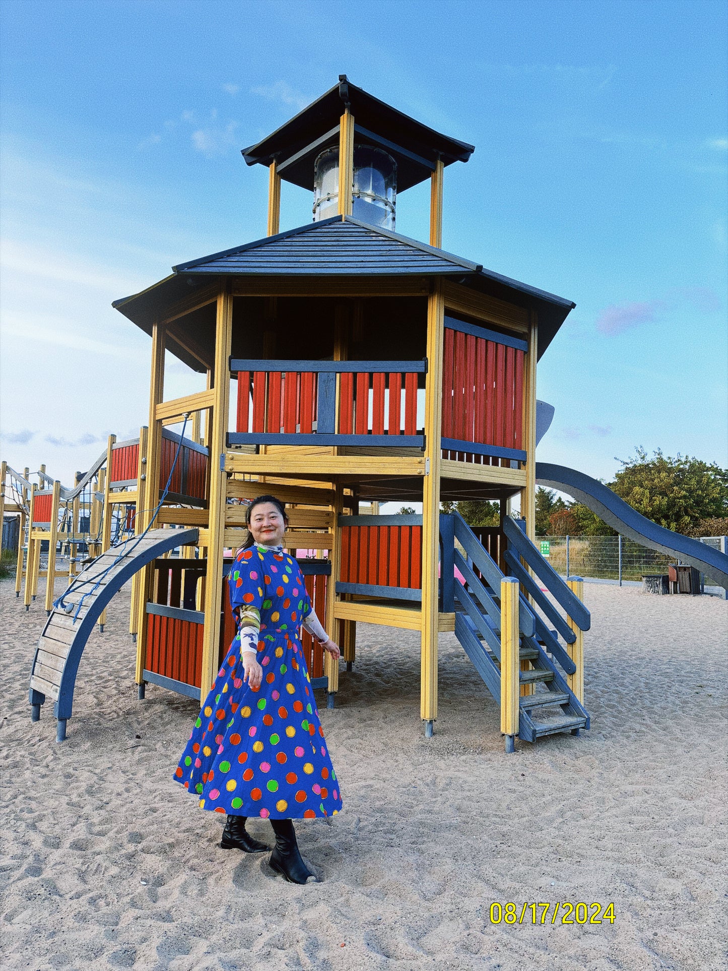 Vibrant Blue Cotton T-Shirt & Skirt Set