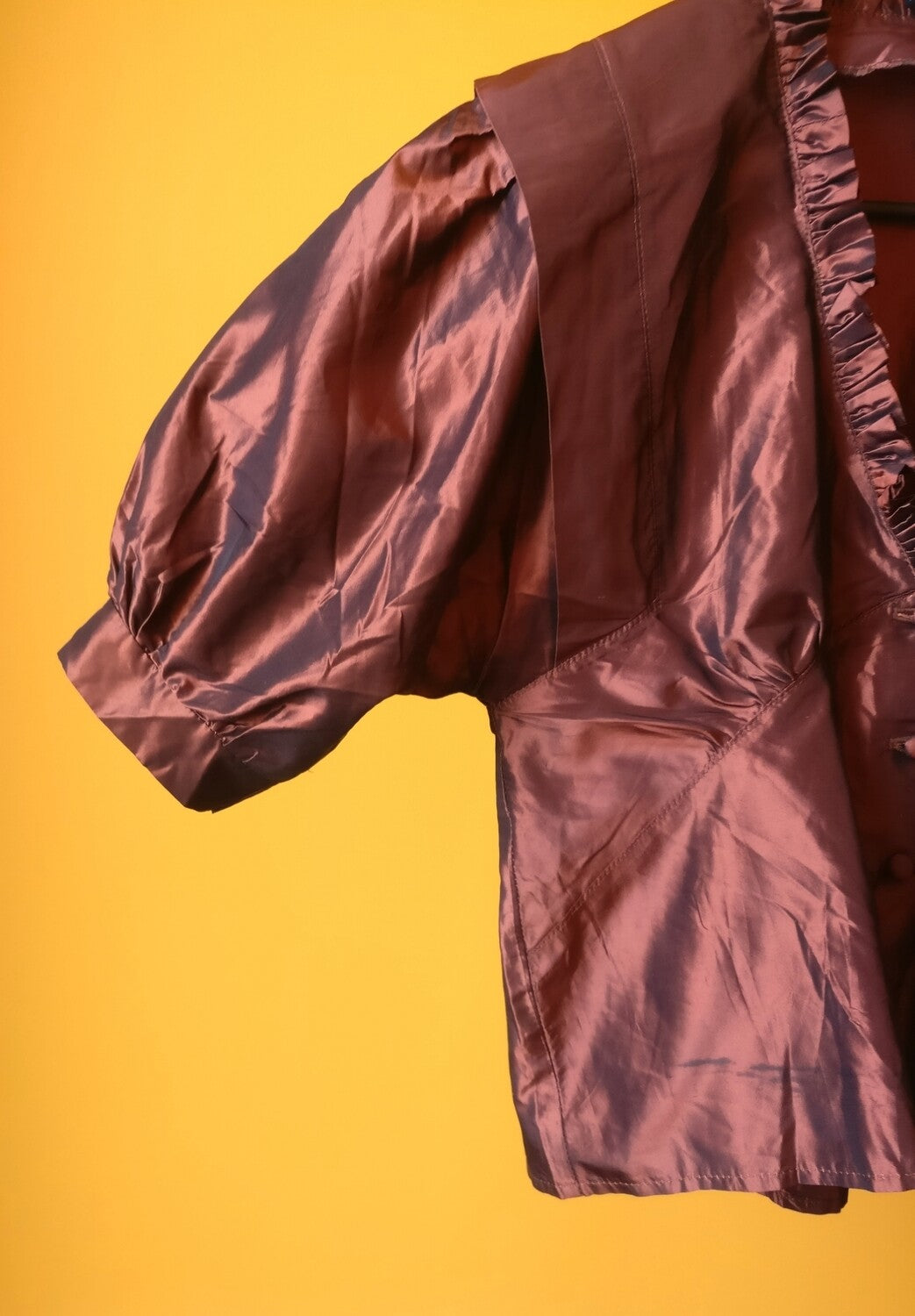 Brown satin blouse L