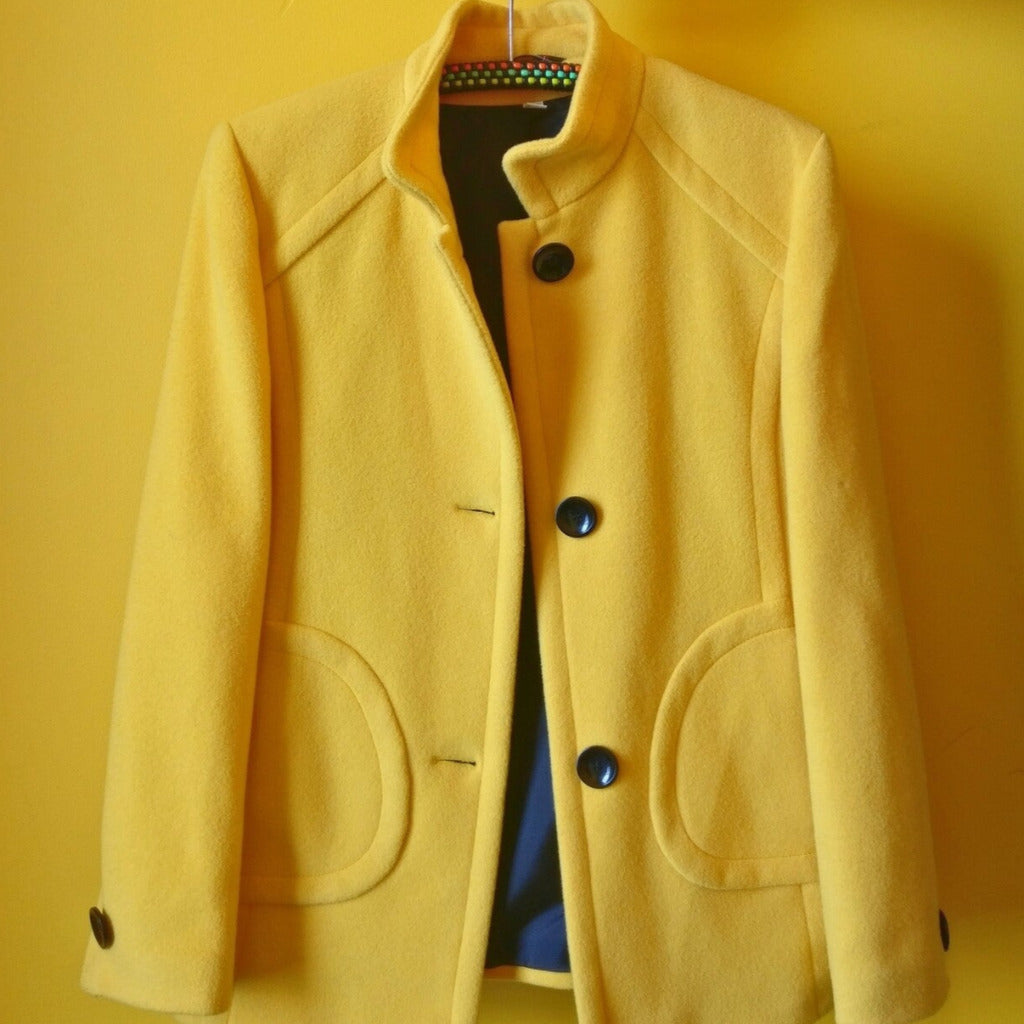 Spring yellow 60s wool nylon jacket M