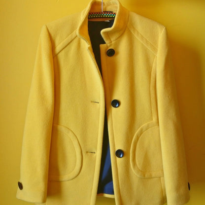 Spring yellow 60s wool nylon jacket M