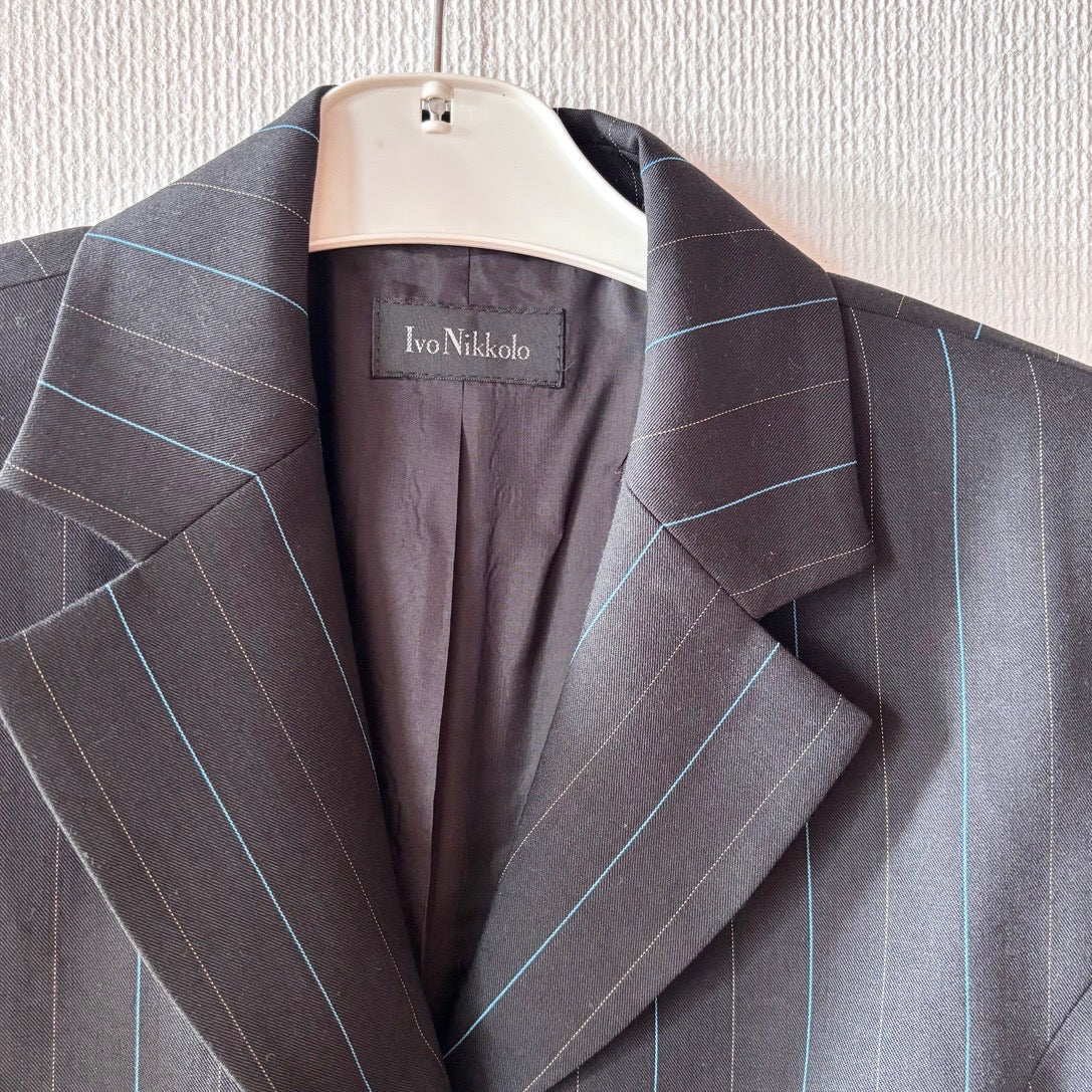 Ivo Nikkolo Virgin Wool Pinstripe Skirt Suit Set M/L