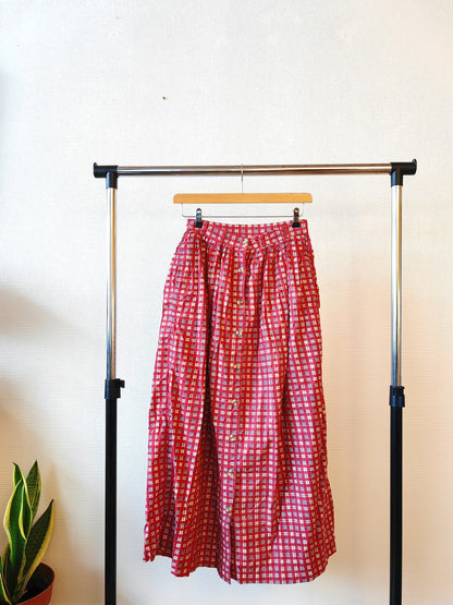 Vintage red check skirt M