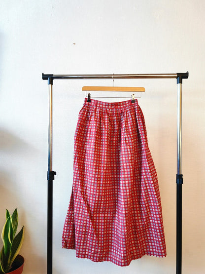 Vintage red check skirt M