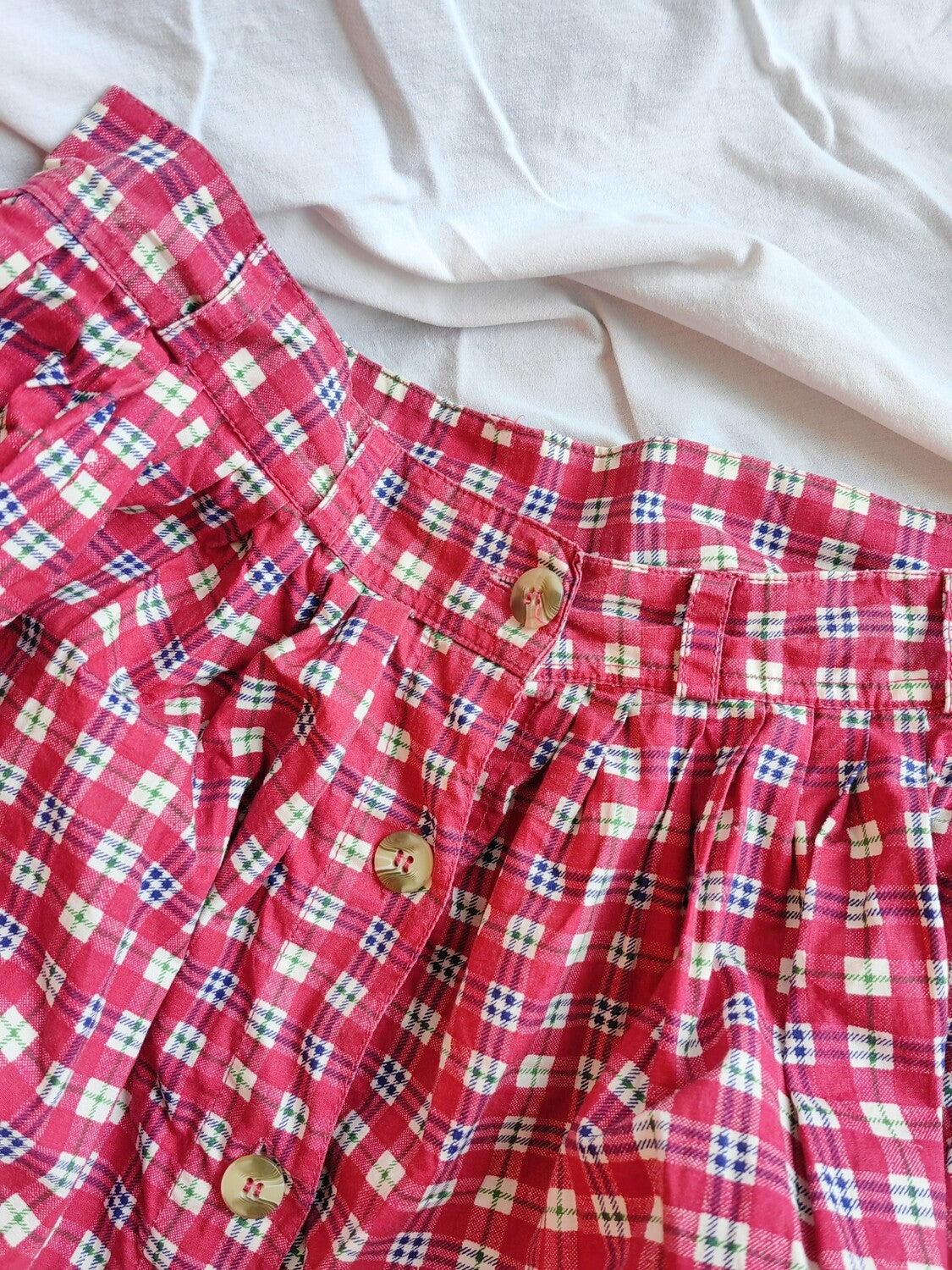 Vintage red check skirt M