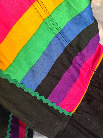 Rainbow 70s Maxi dress M