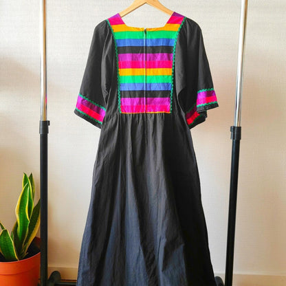 Rainbow 70s Maxi dress M