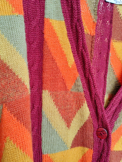 Colorful vintage cardigan M