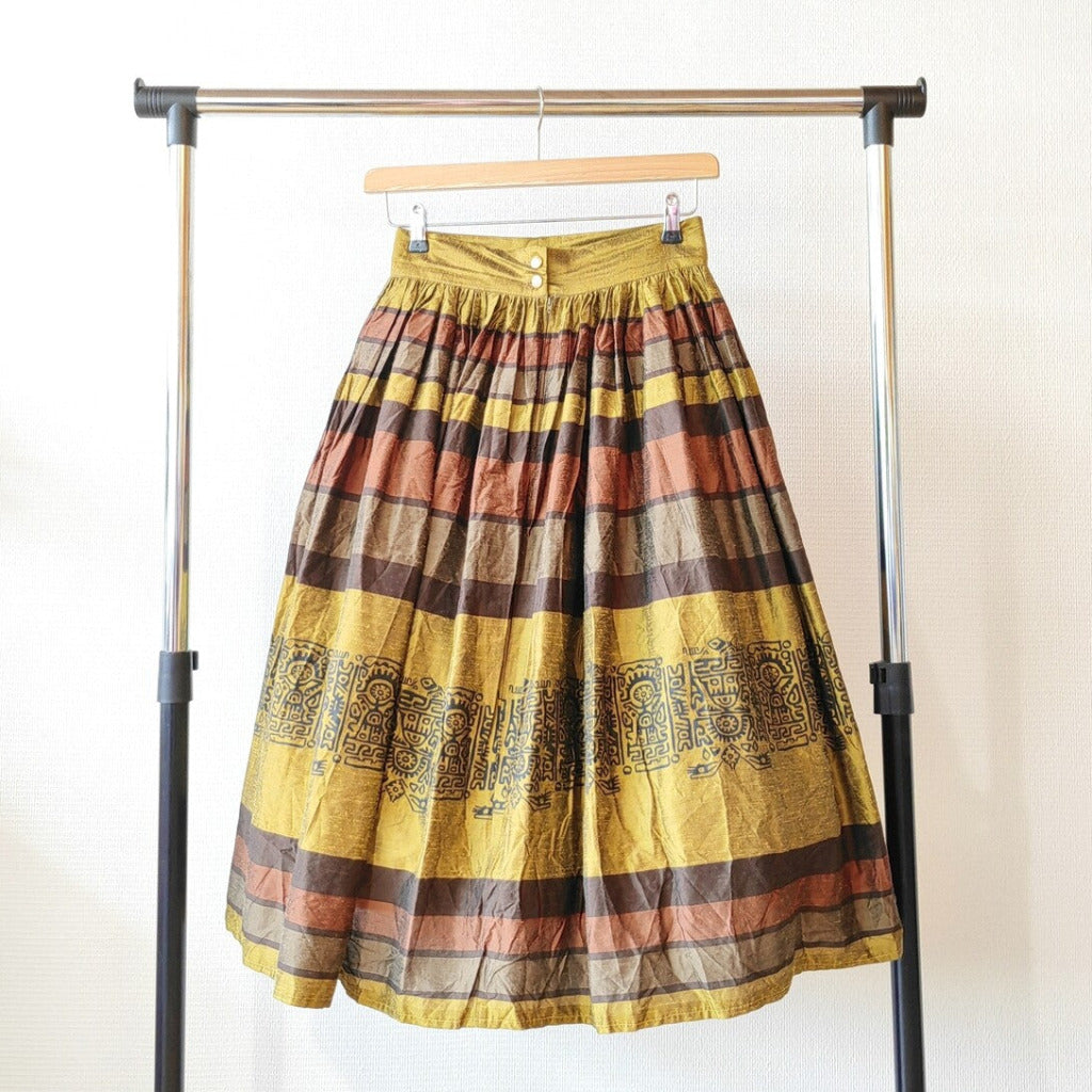 Brown full circle skirt M/L