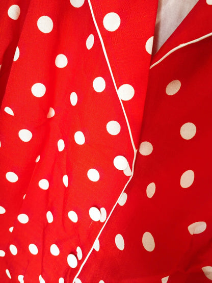 Polka dot red top M