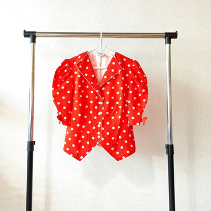 Polka dot red top M