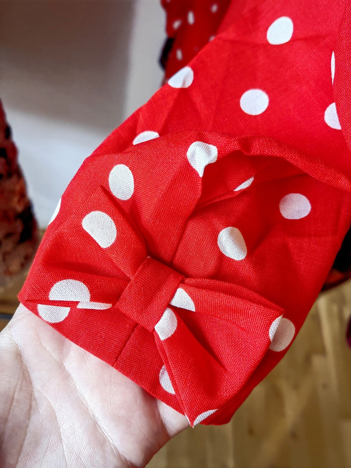 Polka dot red top M