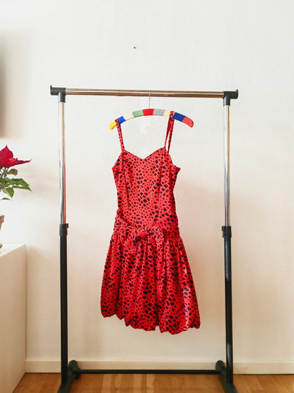 80s Red Party Dress M