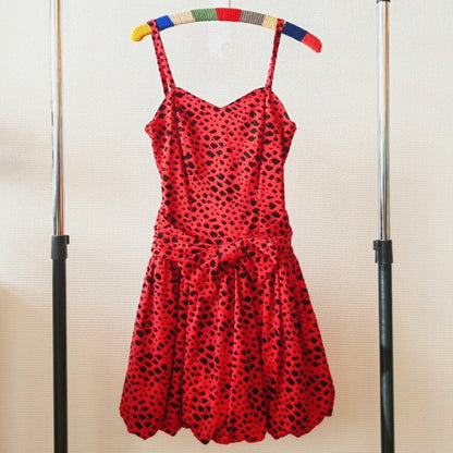 80s Red Party Dress M