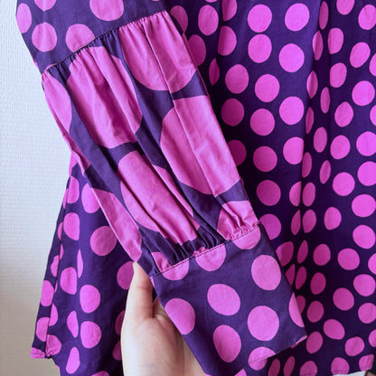 Marimekko purple dot blouse S