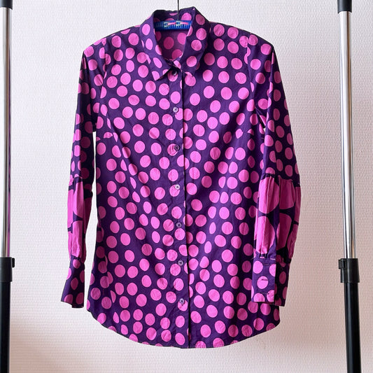 Marimekko purple dot blouse S