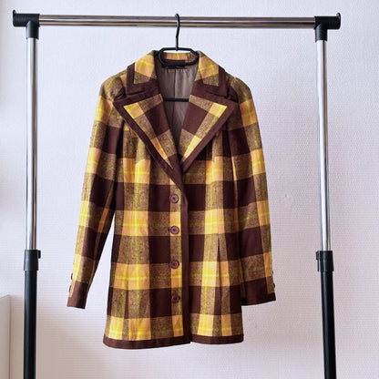 Retro Yellow Plaid Jacket S/XS