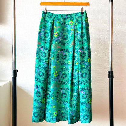 Green Retro Skirt Amazing Print