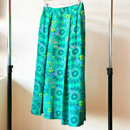 Green Retro Skirt Amazing Print