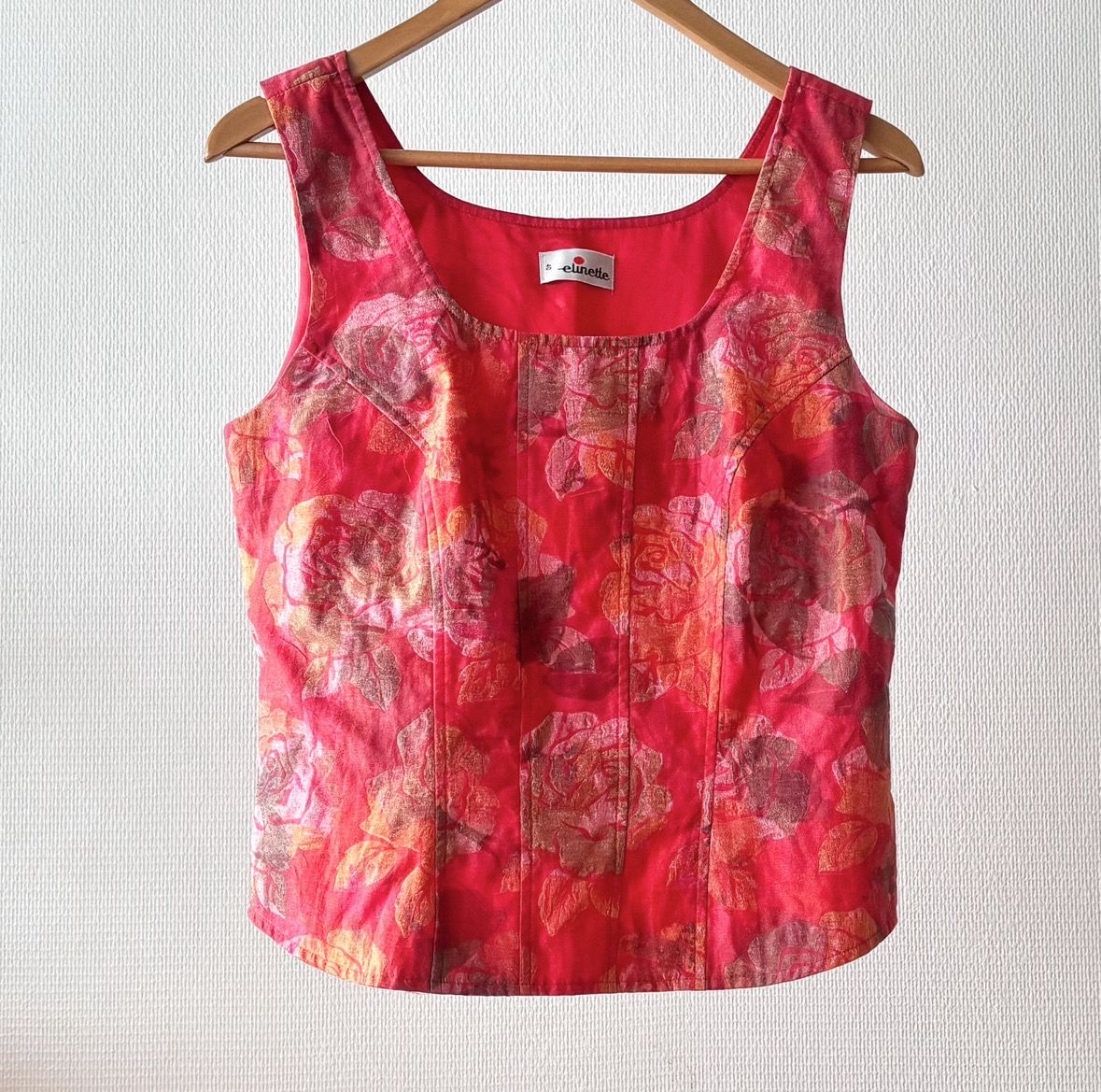 Y2K Retro Floral Corset-Shape Top M/L