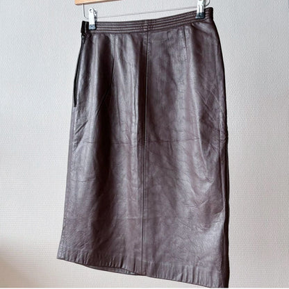 Asymmetrical Design Leather Skirt S