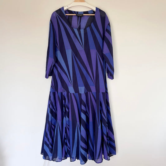 Vintage Marimekko Geometric Cotton Dress M/L