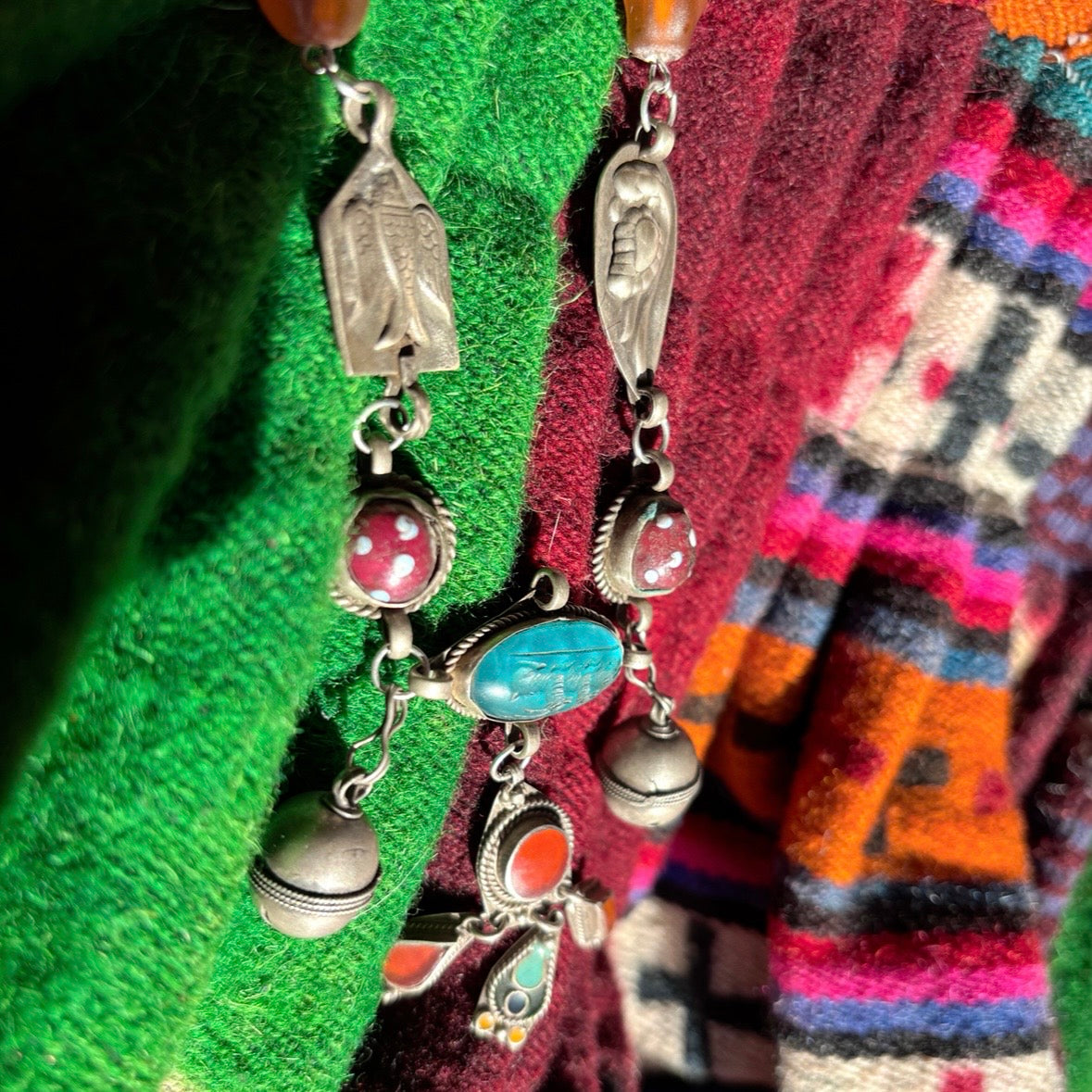 Redesigned Old Bead Tribal Charm Necklace Joy