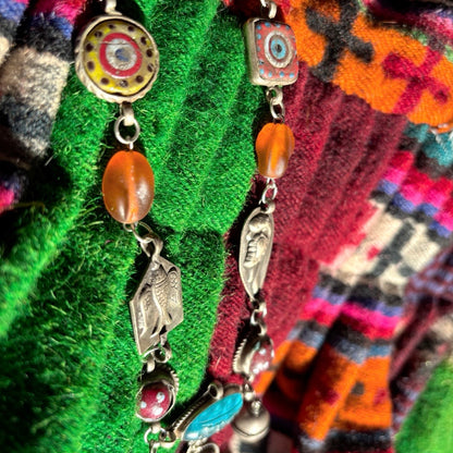 Redesigned Old Bead Tribal Charm Necklace Joy