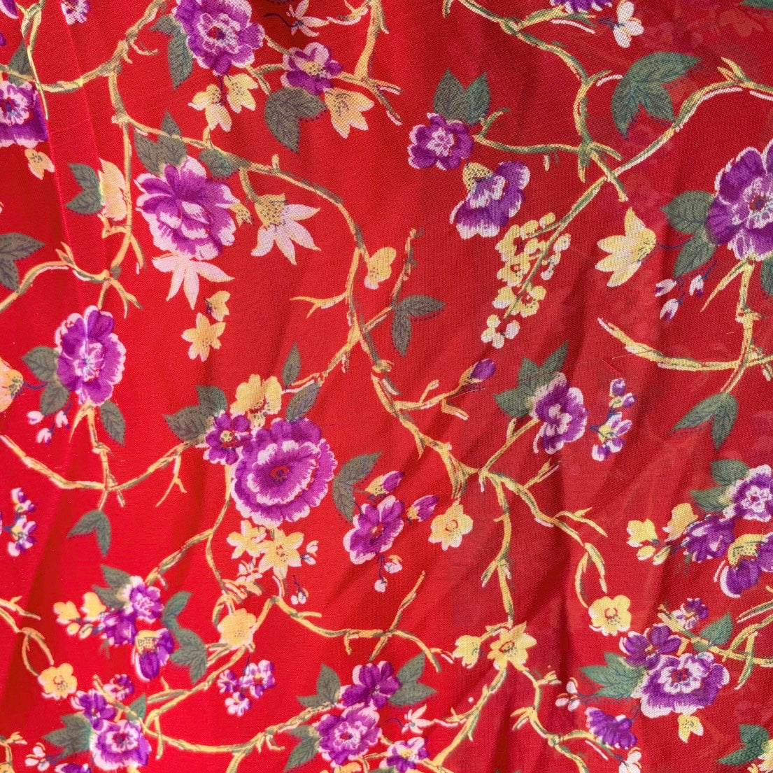 Retro Floral Soft Dress M