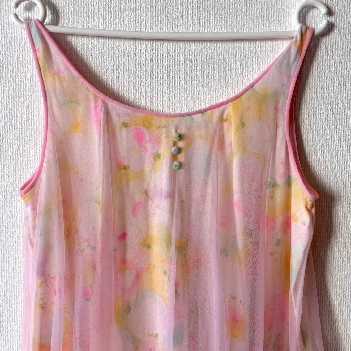 Vintage Pink Chiffon Peignoir Set