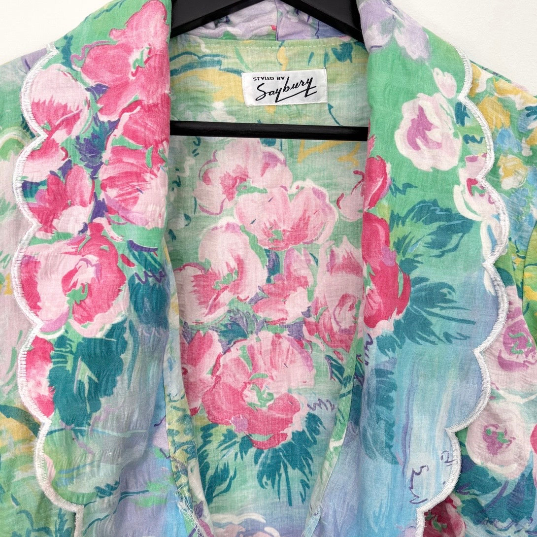 Watercolor Floral Robe L