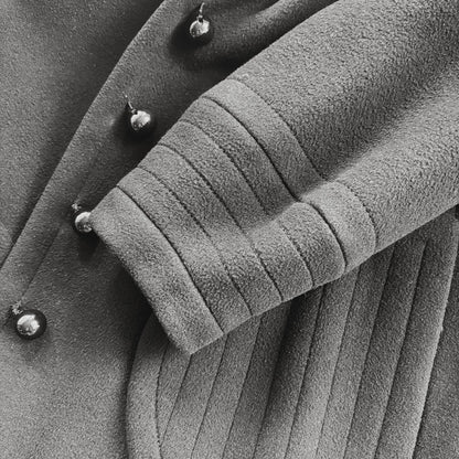 1960s Création Pierre Cardin Paris Black Wool Coat S
