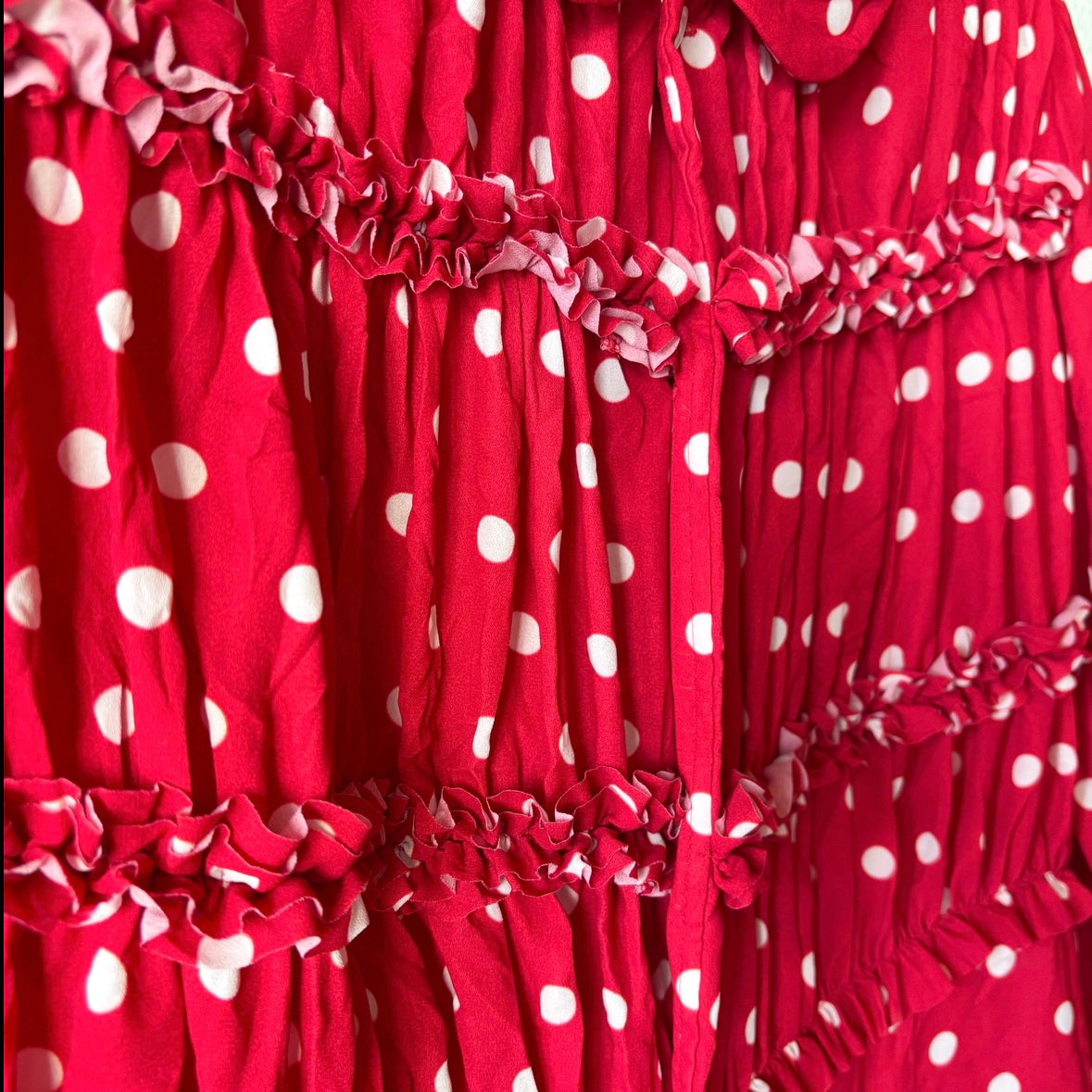 Comme des Garçons Red Polka Dot Blouse M – Red Vintage