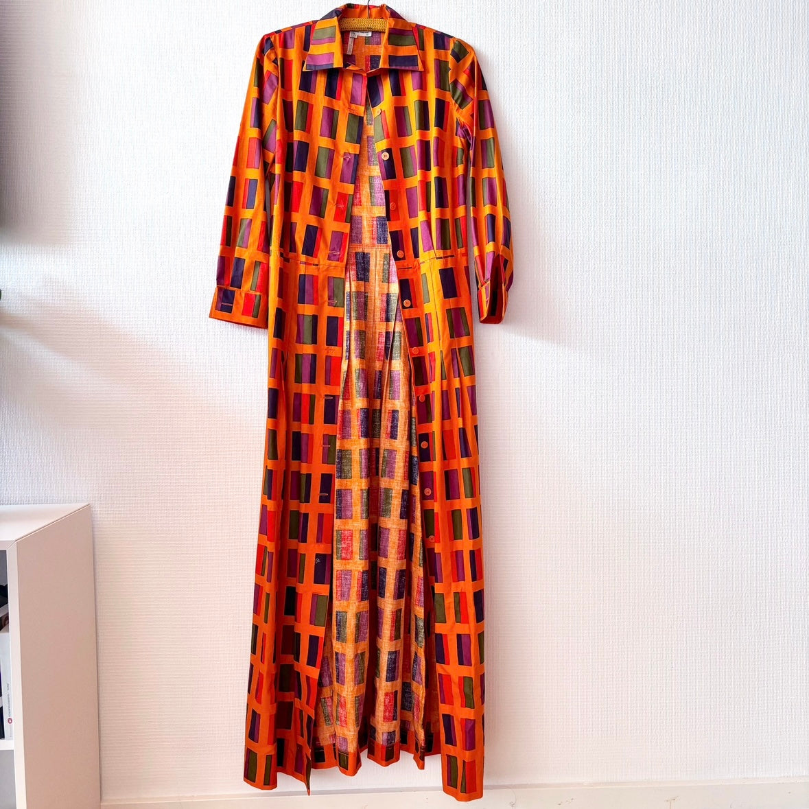 front view open buttons of Marimekko vintage dress