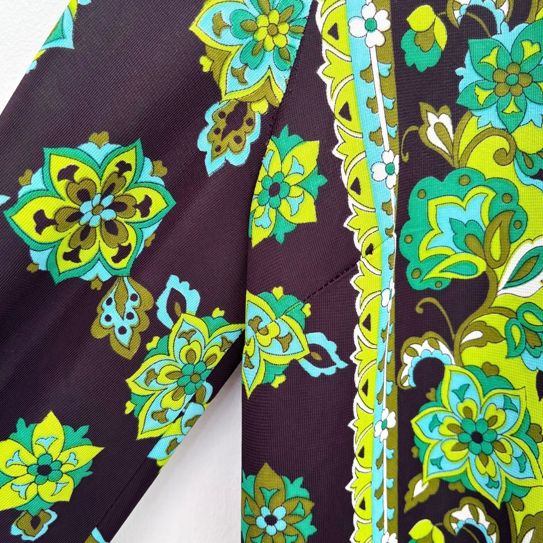 Retro Boho Folk Print Maxi Dress