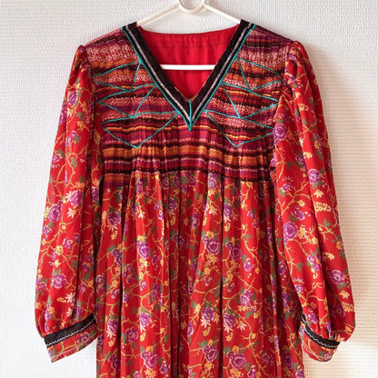 Retro Floral Soft Dress M