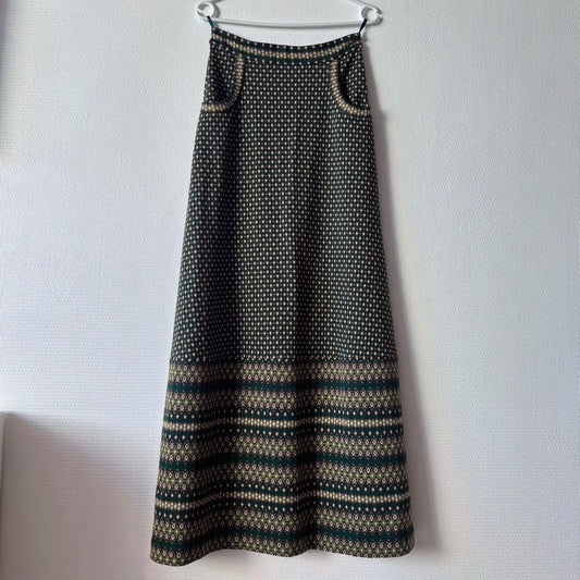 Vintage 70s Wool Maxi Skirt