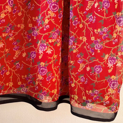 Retro Floral Soft Dress M