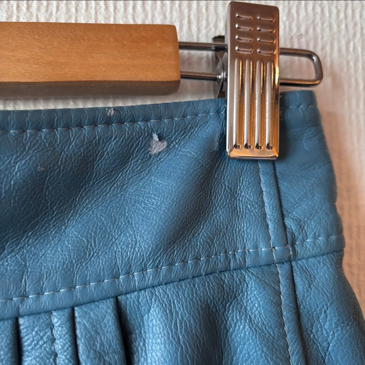 Vintage 80s Blue Leather Two-Piece Set