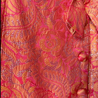 Vintage 60s Red & Orange Shimmer Dress S/XS