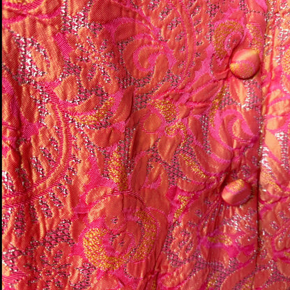 Vintage 60s Red & Orange Shimmer Dress S/XS