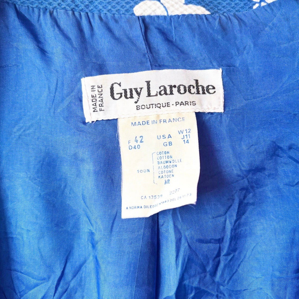 Vintage Guy Laroche Boutique Paris Butterfly Suit Set S/M