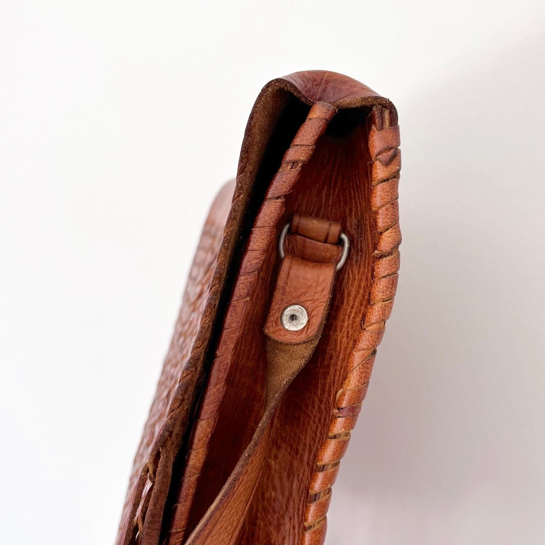 Leather bag with tassels