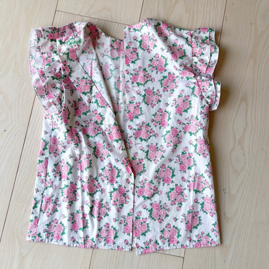 Vintage Floral Cotton Two-Piece Set
