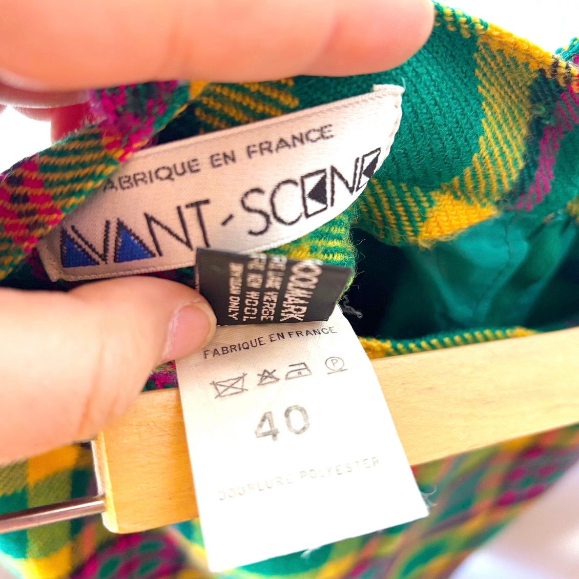 Vintage 100% New Wool Tartan Skirt S/M