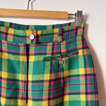 Vintage 100% New Wool Tartan Skirt S/M