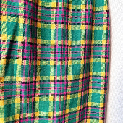 Vintage 100% New Wool Tartan Skirt S/M