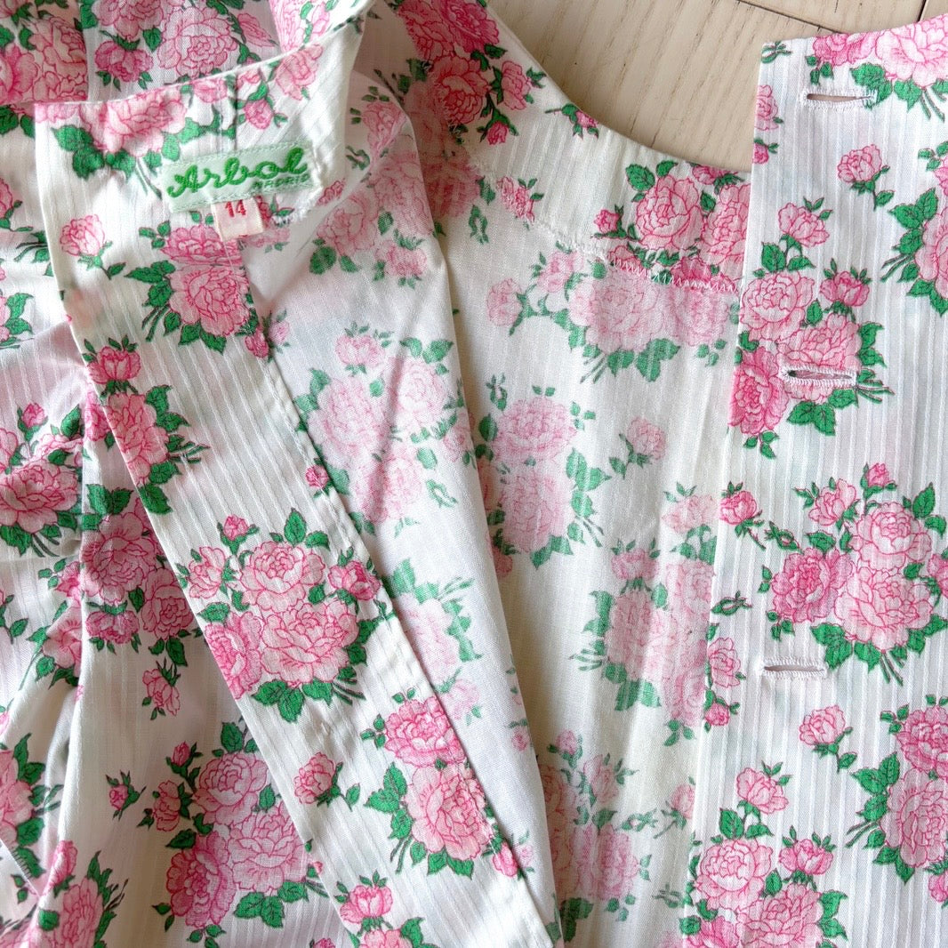 Vintage Floral Cotton Two-Piece Set