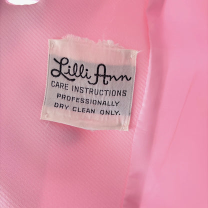 Lilli Ann brand label inside pastel pink vintage fur cape