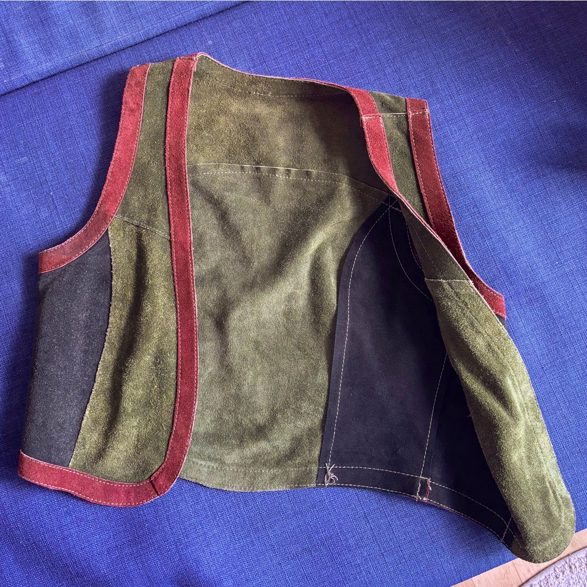 Vintage Friitala Finland Suede Leather Two-Piece Set