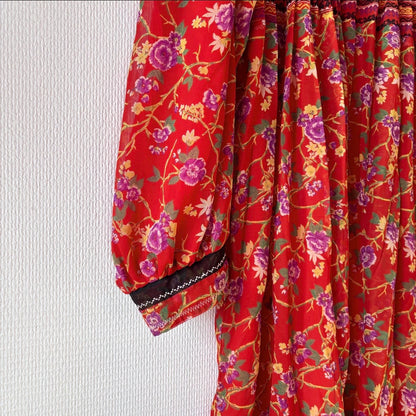 Retro Floral Soft Dress M